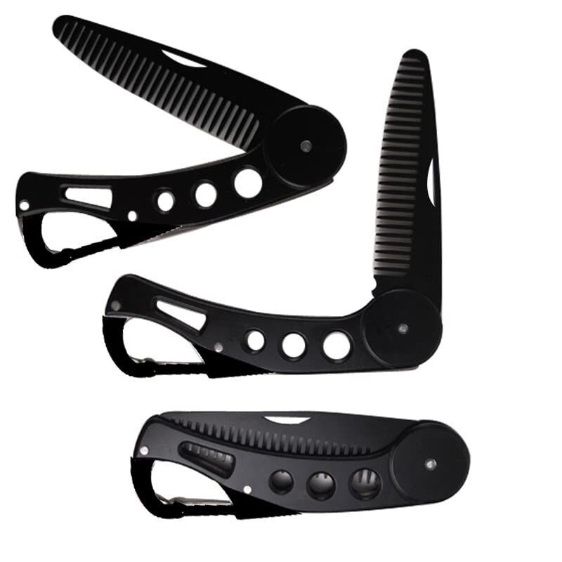 Stainless Steel Folding Beard Comb for Men Mustache Comb Multifunctional Pocket