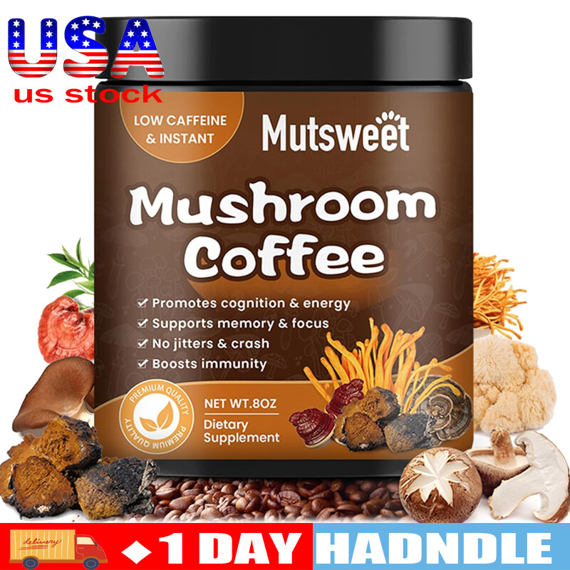 Organic Mushroom Coffee 227/200g Lions Mane Chaga Reishi Brain & Memory US Stock