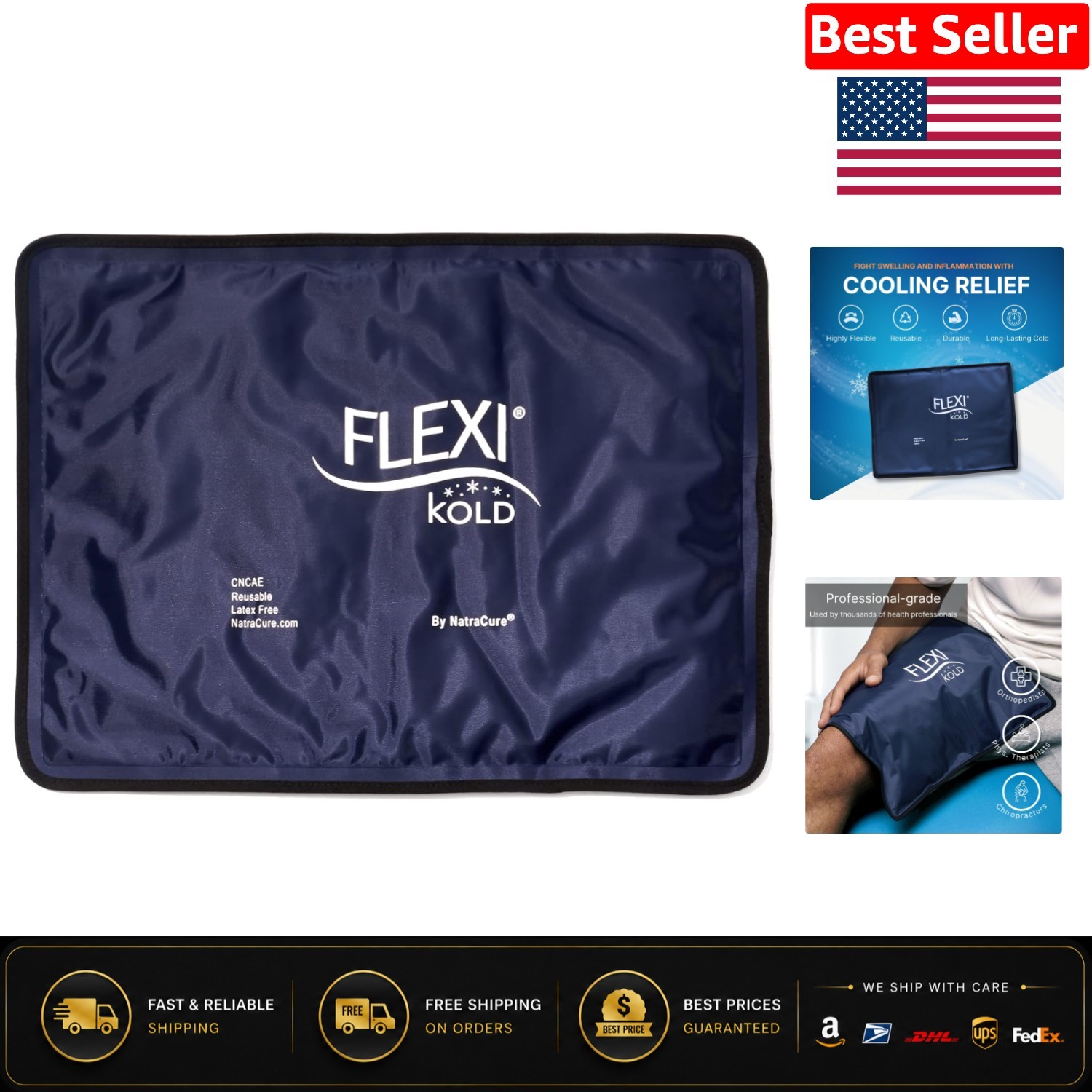 Large 10.5″ x 14.5″ FlexiKold Gel Ice Pack – Soothing Cold Therapy for Injuries