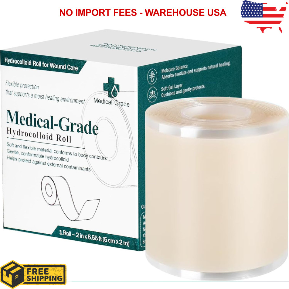 Hydrocolloid Roll for Wound Care, Self-Adhesive Cut-to-Size Hydrocolloid Bandage