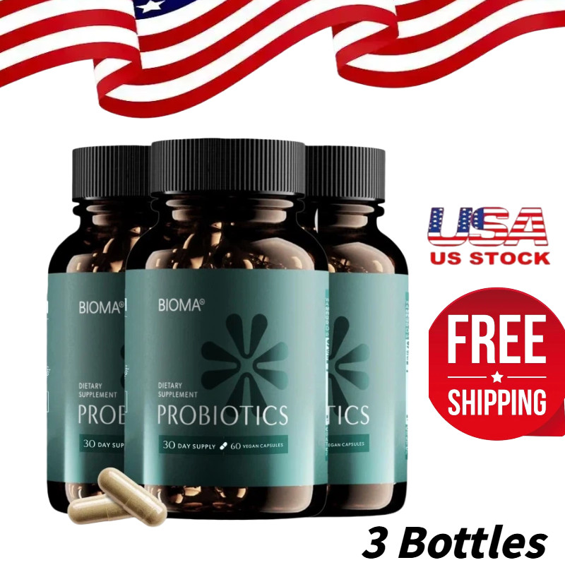 3-Pack BIOMA Probiotics Digestive Health Gut Support for Men & Women 60 Capsules