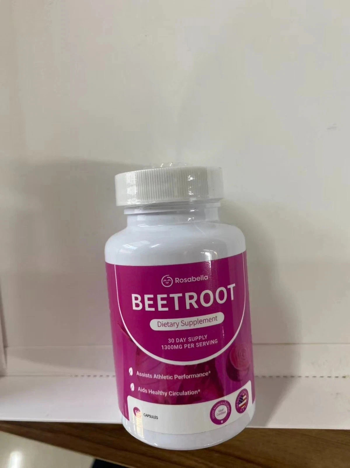 3PCS Rosabella Organic Beet Root 60 Capsules Natural Energy Boost Blood Pressure