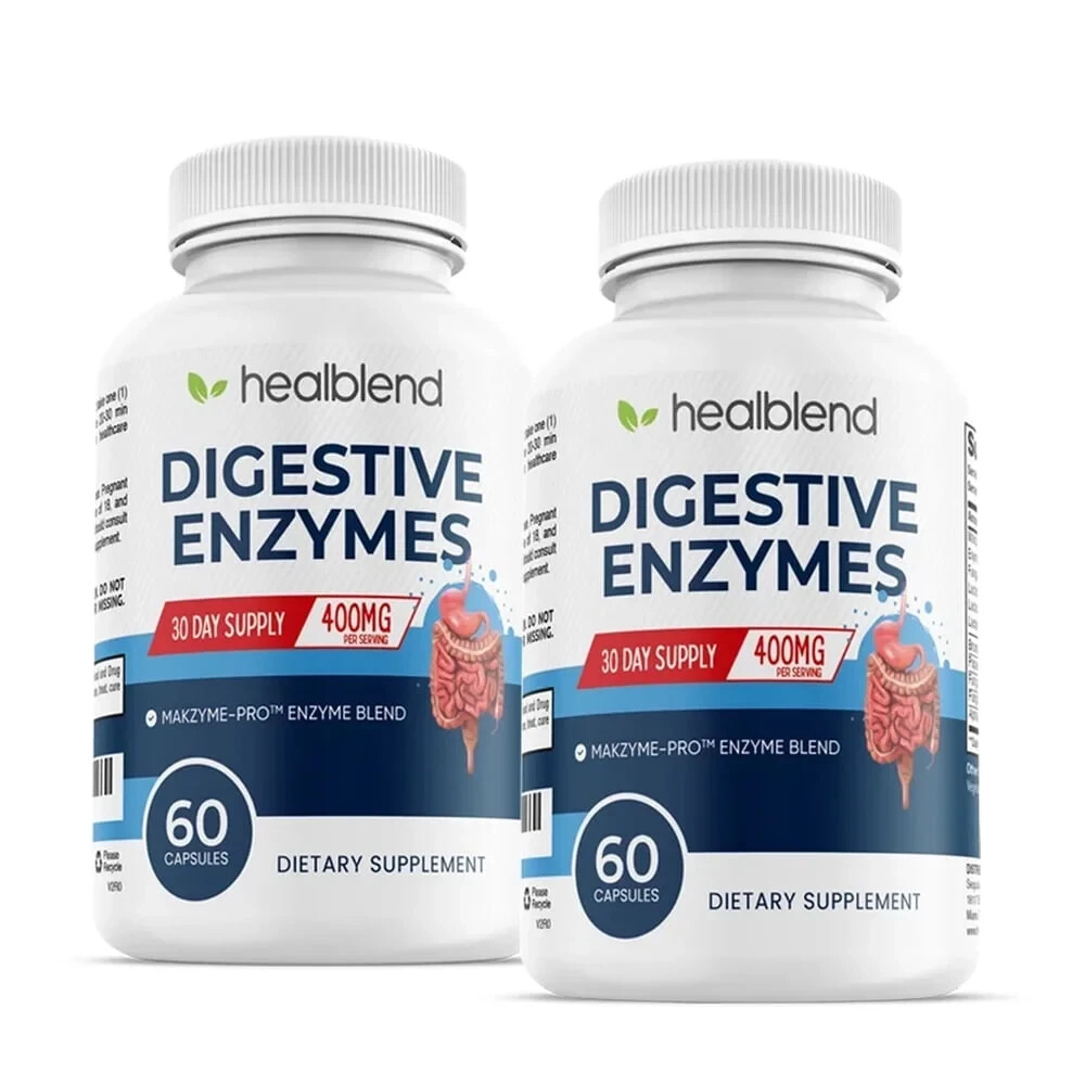 Digestive Health Enzyme Blend Supplement Advanced Enzyme with Probiotics 60 Caps