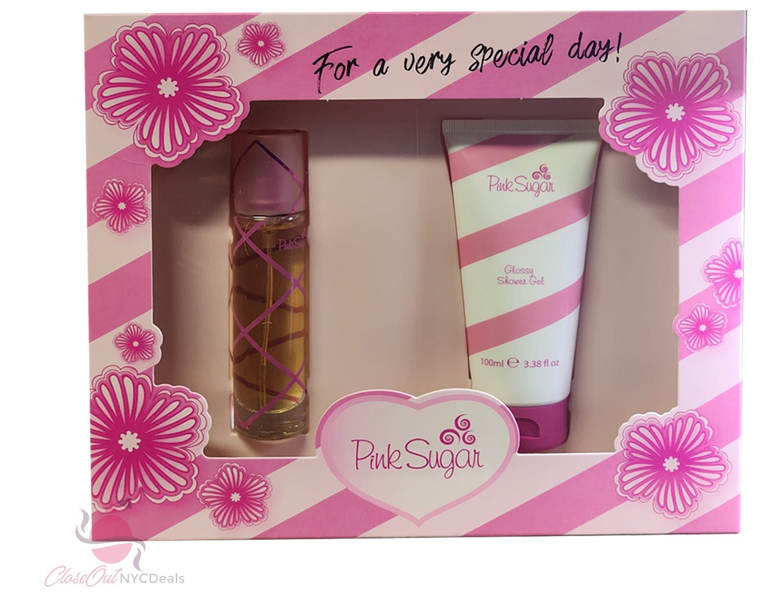 PINK SUGAR by Aquolina – 2 pc Set-1.0 oz EDT Spray+3.38 oz Shower Gel