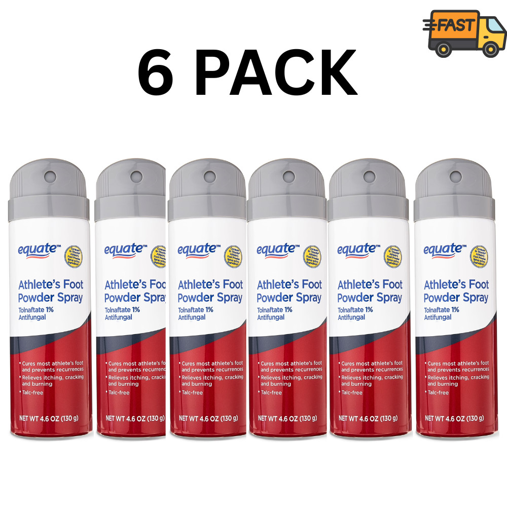 Equate Athletes Foot Antifungal Powder Spray Tolnaftate 1% 6 Pack