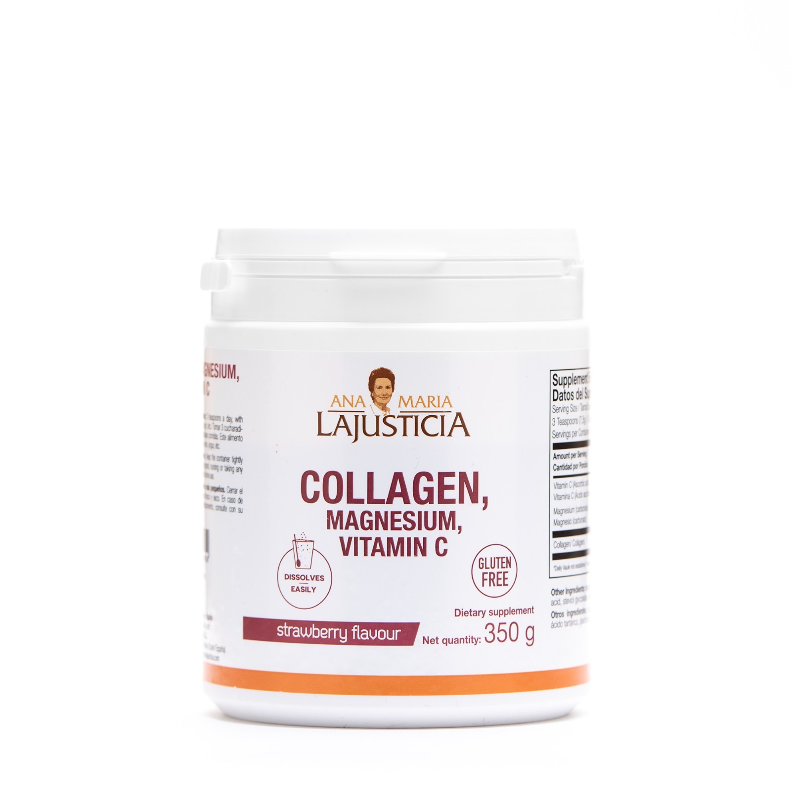Ana Maria Lajusticia Collagen Magnesium Vitamin C Strawberry Flavor 350g NEW