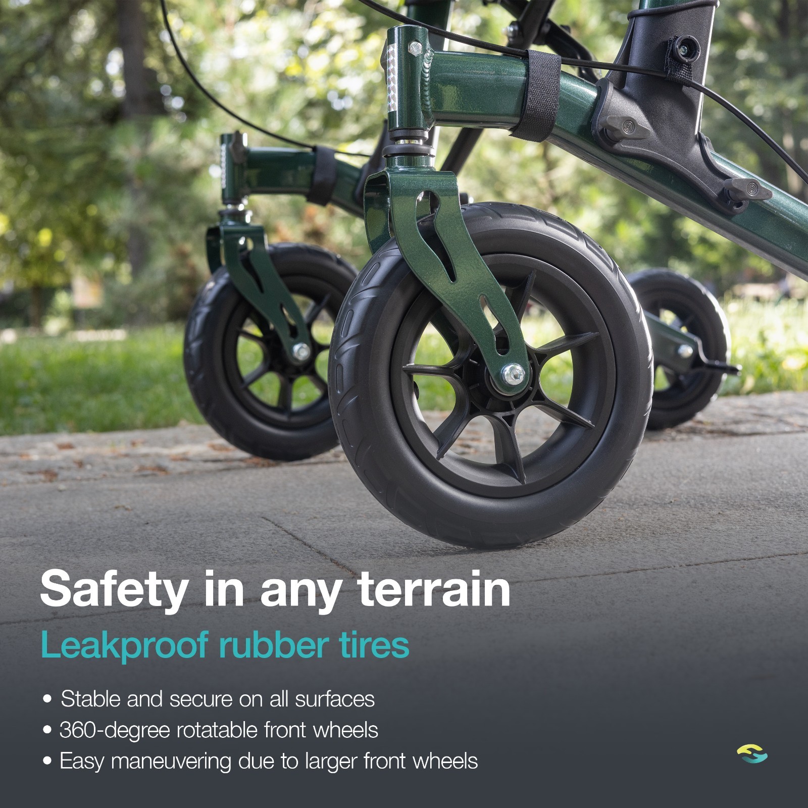 Helavo All Terrrain, Upright Walker, Flat-Free Solid Rubber Tires, 300 lbs