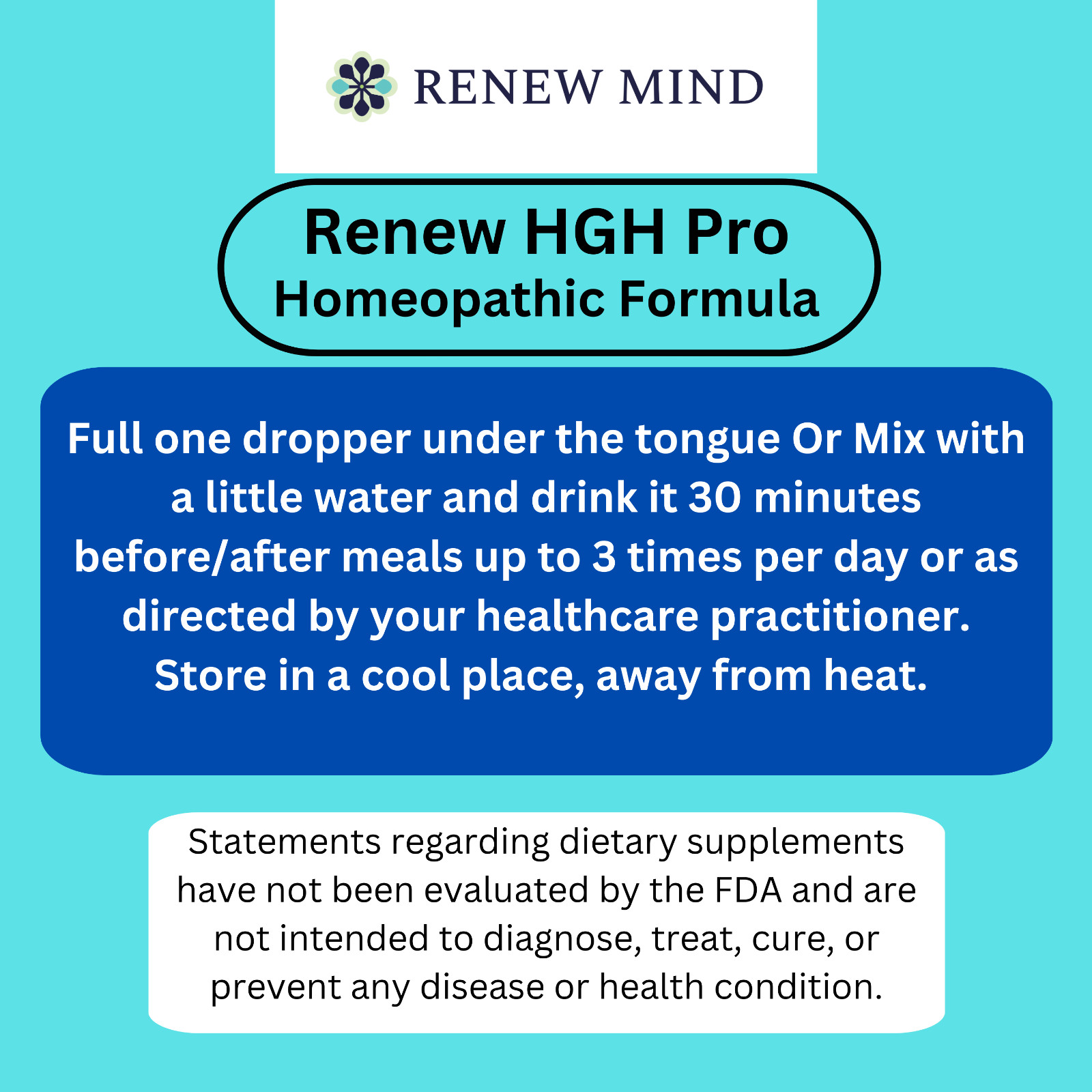 Renew MInd Homeopathic Support for Vitality & Mental Focus 2 fl oz