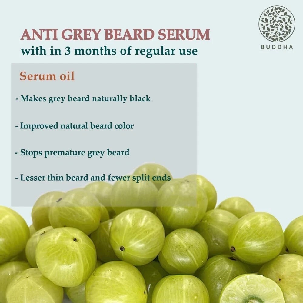 Natural Grey Beard Serum (25ml) – Restore Natural Black Color of Grey White Bear