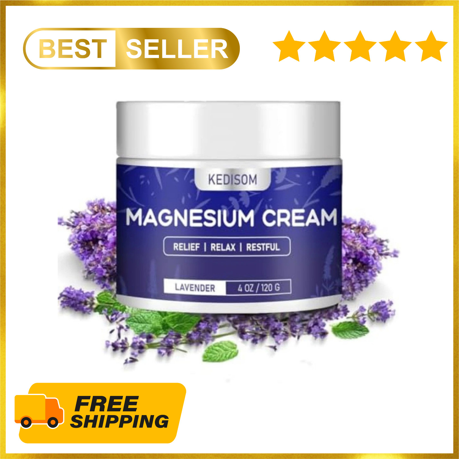 Natural Topical Magnesium Cream for Sleep,Nighttime Magnesium Lotion for Pain an
