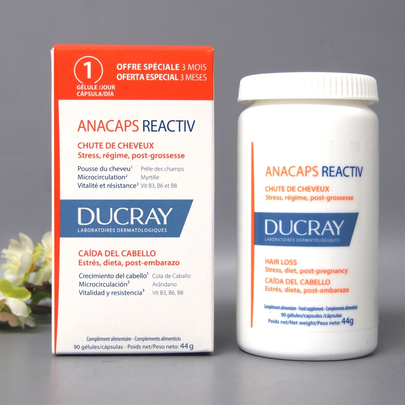 Ducray Anacaps Reactiv Hair Loss 90 Gel-Caps 3 Months Supply Exp 02/2025