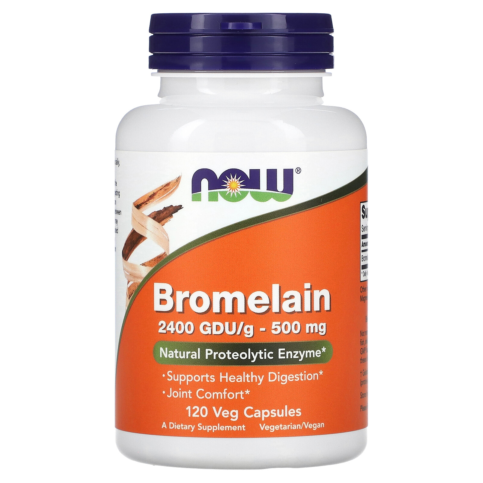Now Foods Bromelain 500 mg 120 Veg Capsules GMP Quality Assured, Vegan,