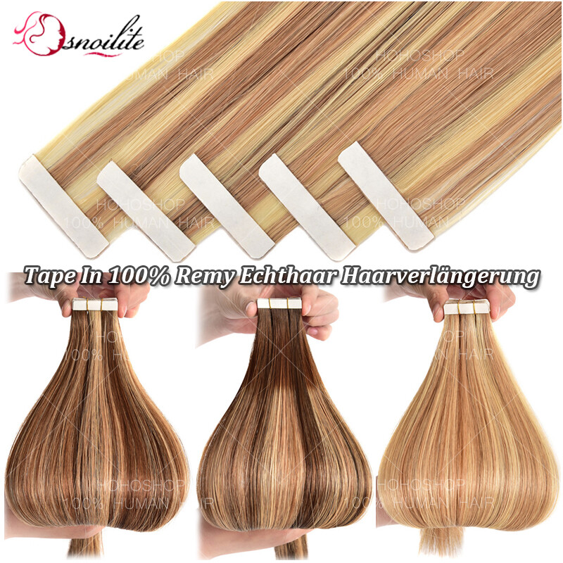 Tape In On 200pcs Russian 100% Remy Human Hair Extensions Skin Weft THICK Ombre