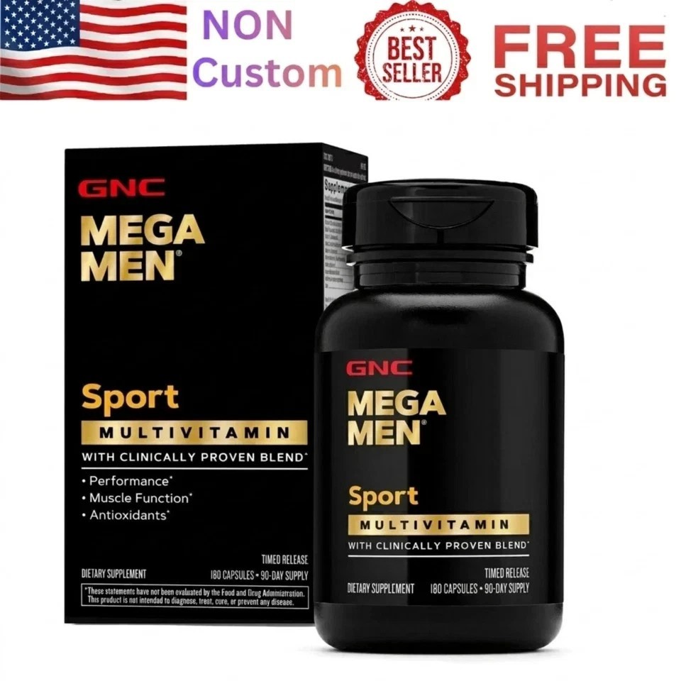 GNC Mega Men sport vitamin 180 Caplets Free Shipping