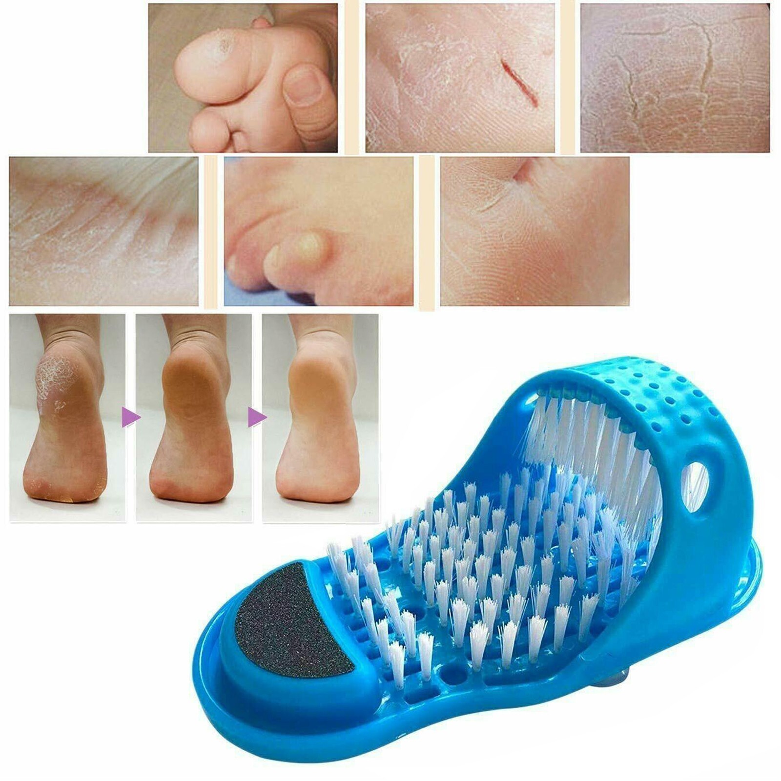 Shower Feet Foot Scrubber Exfoliating Massager Cleaner Washer Wash Slipper Brush