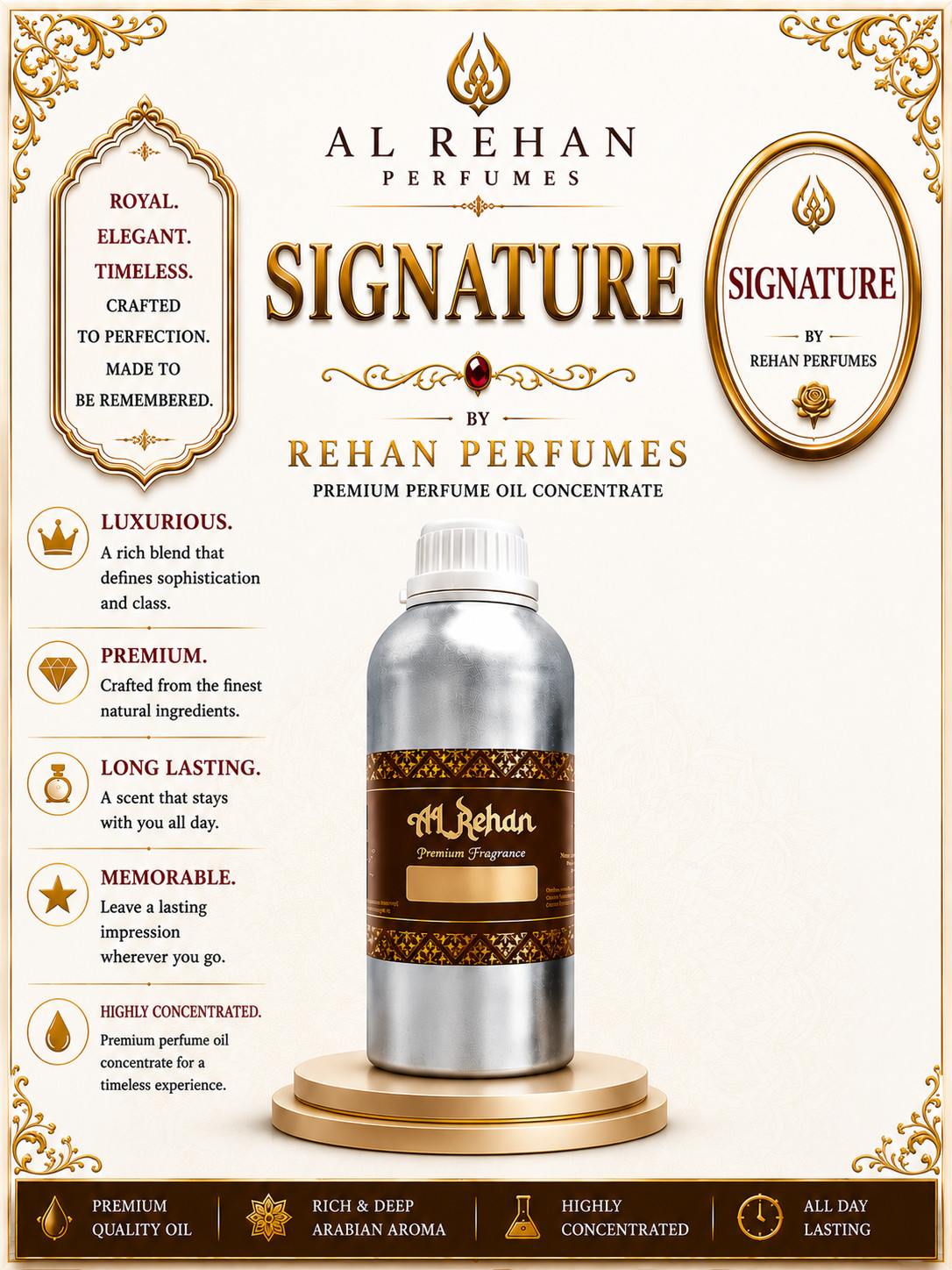 Al Rehan Perfumes Signature Premium Attar Perfume Oil Best Long Lasting Scent