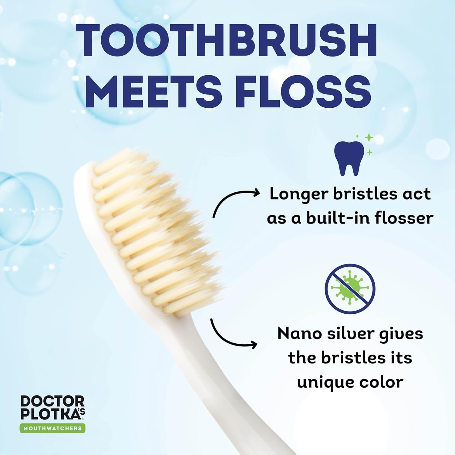 Cruelty-Free Dr. Plotka’s Soft Toothbrushes with Flossing Action – 4 Pack