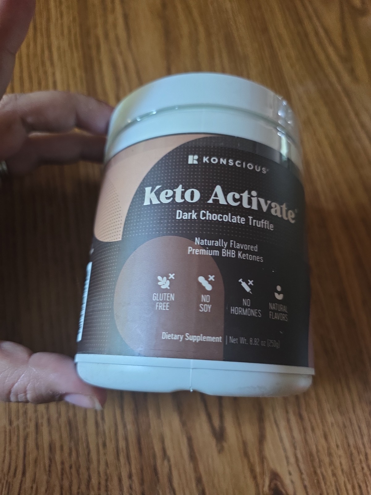 Konscious Keto Activate Supplement Dark Chocolate Truffle BHB Ketones 8.8oz