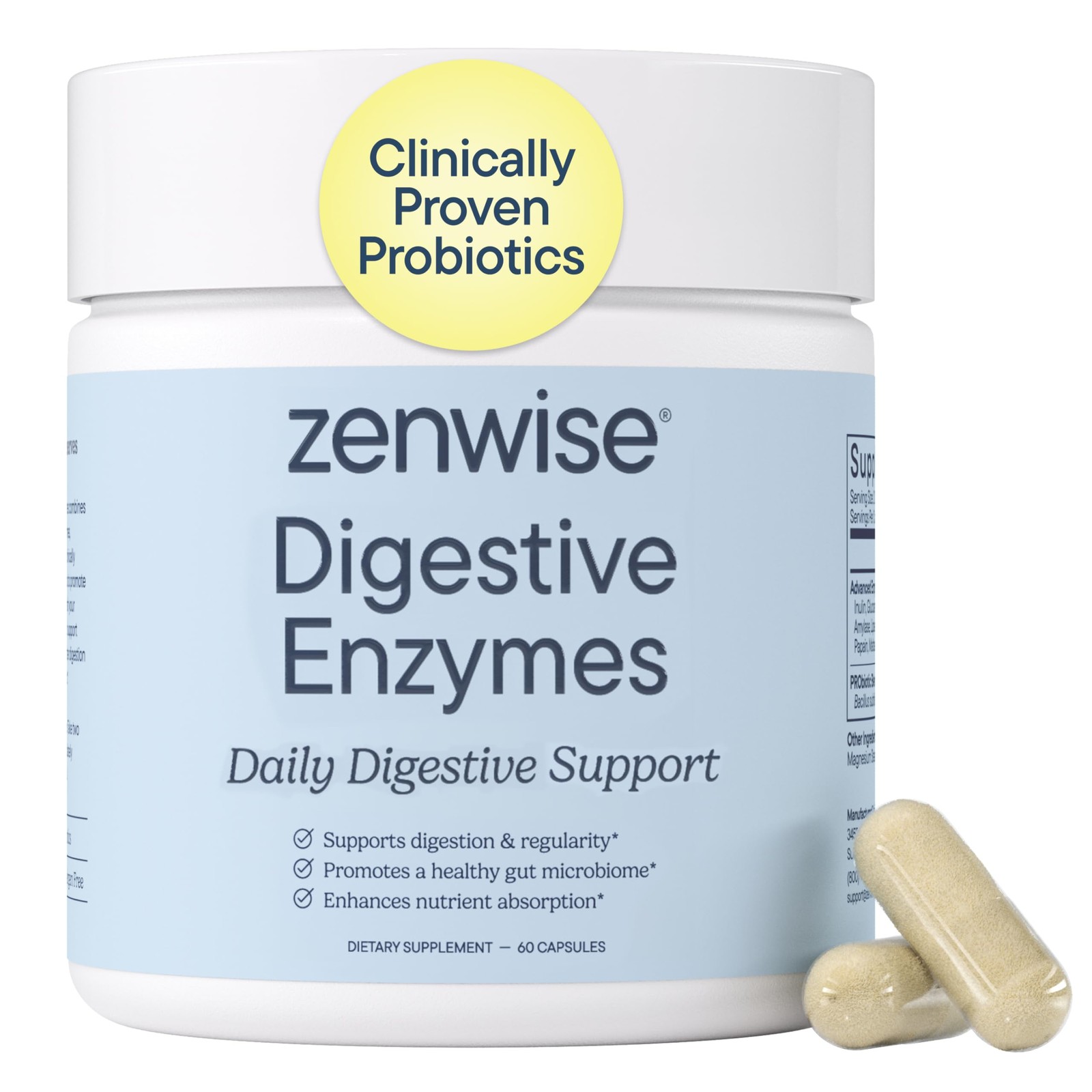 Zenwise Health Digestive Enzymes with Bromelain & Papaya 60 Count (Pack of 1)
