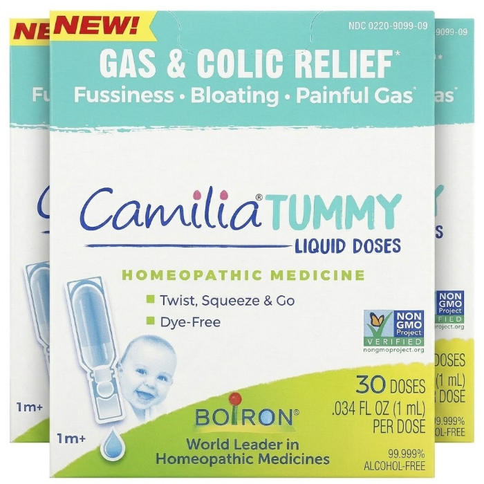 Boiron Camilia Tummy Liquid Doses 30 Count Each (Pack of 3)