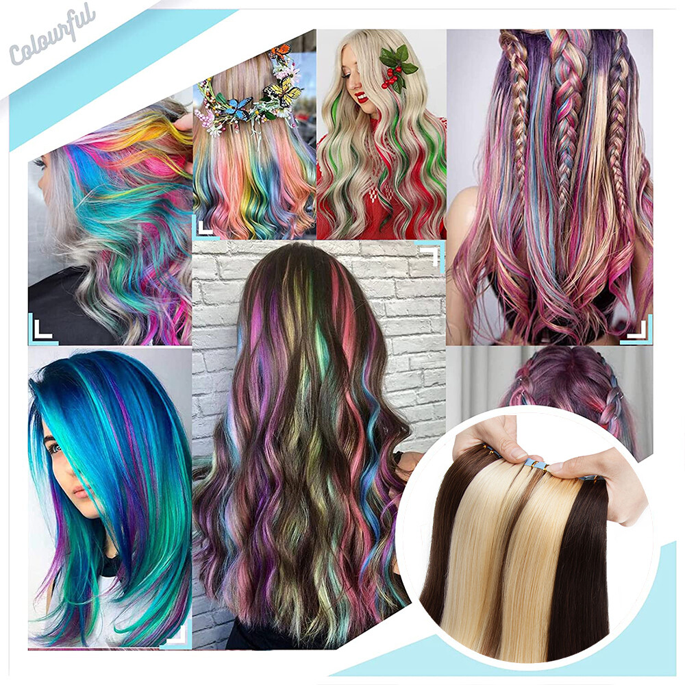 CLEARANCE Tape In Remy Human Hair Extensions Skin Weft Real Hair FULL HEAD Ombre