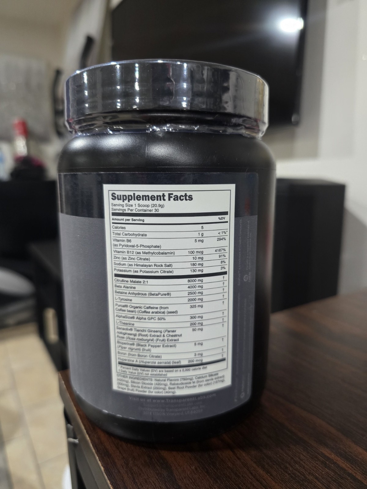 Transparent Labs Bulk Black Pre Workout Sugar Free Preworkout Black Cherry..