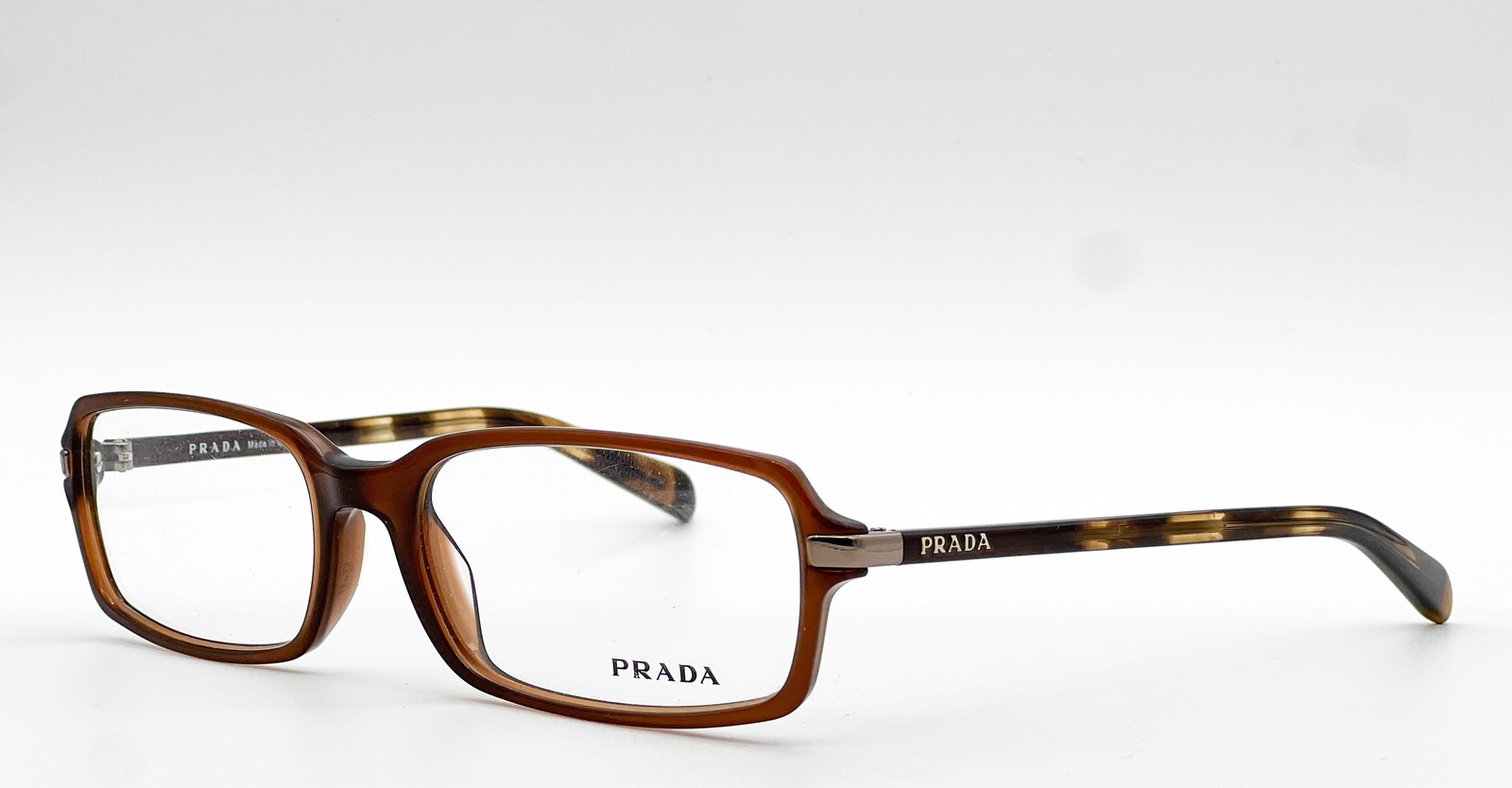 NEW PRADA VPR 04N-A 7JQ-1O1 BROWN AUTHENTIC EYEGLASSES 55-17