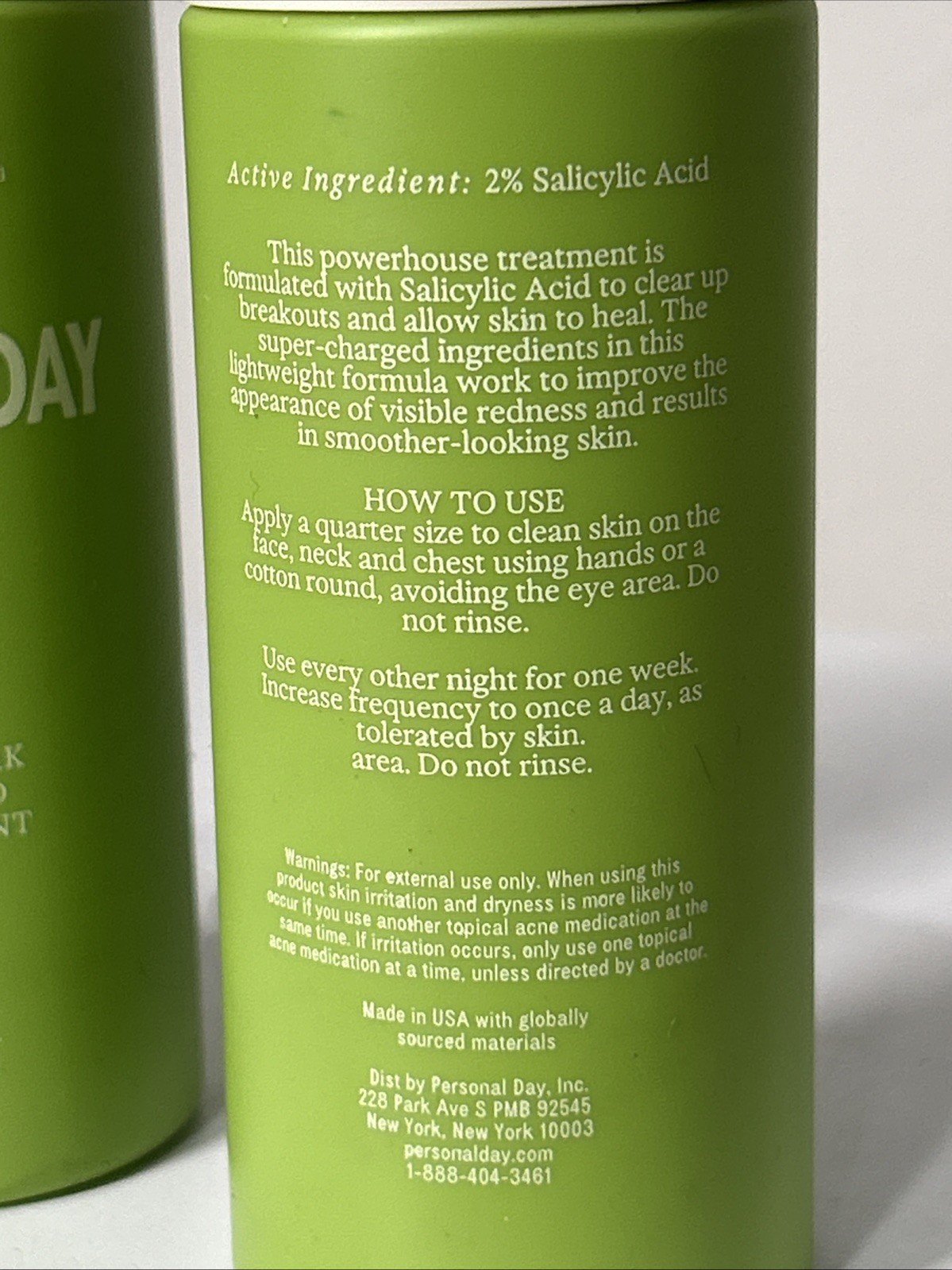Set Of 2 Personal Day Doing The Work Salicylic Acid Acne Treatment 3.5 fl oz