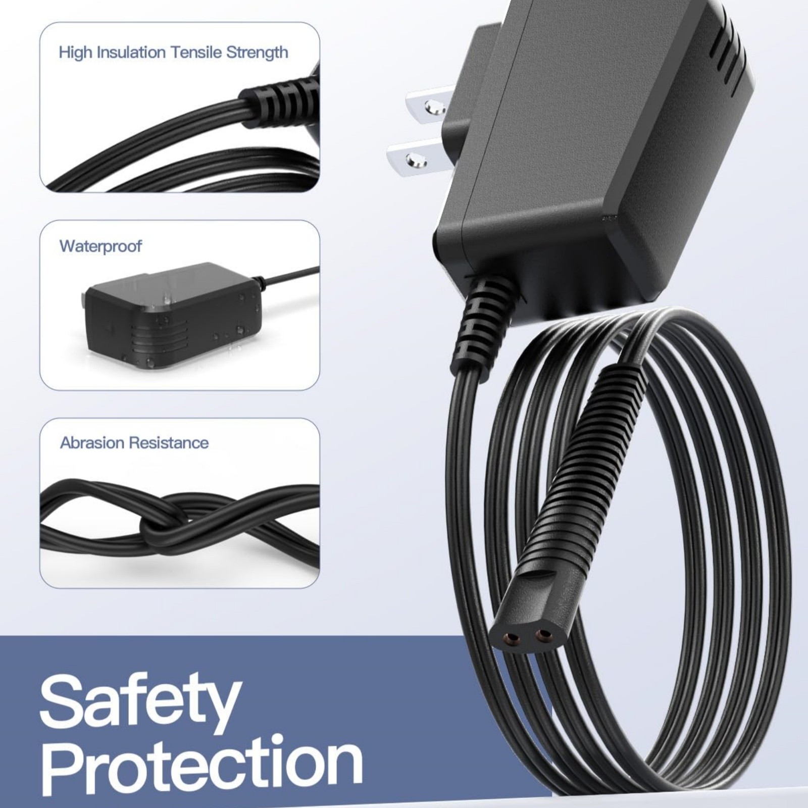 100-240V~0.3A 50/60HZ Input Wall Charger Cord For Braun Shaver Power Supply