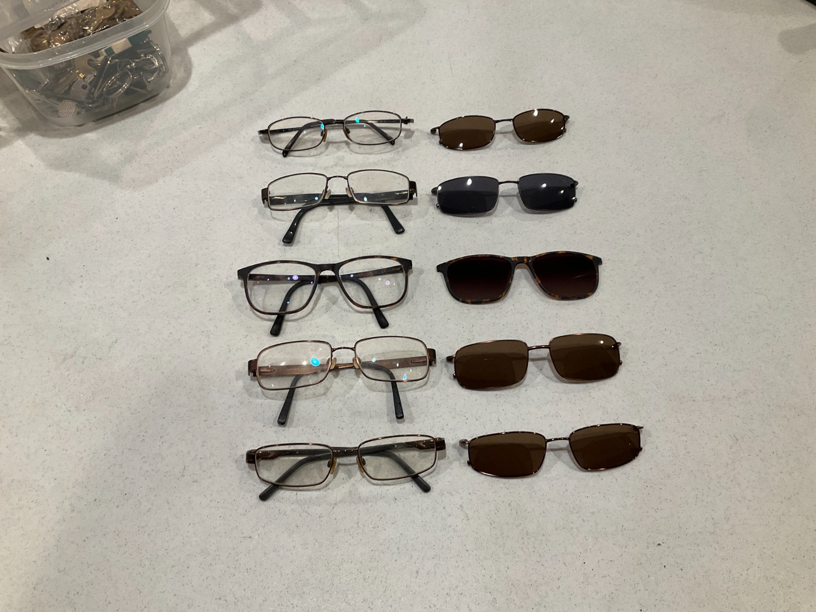 Lot of 5 Easytwist & other Eyeglass Frames Magnetic Clip On Sunglasses ECO