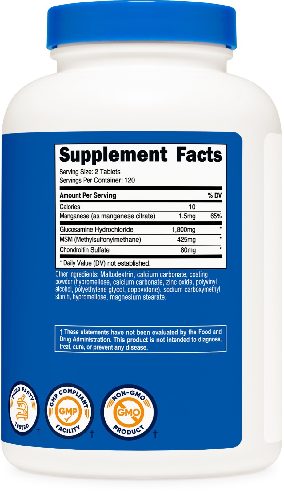 Nutricost Glucosamine 1800mg with Chondroitin & MSM, 240 Tablets, 120 Servings
