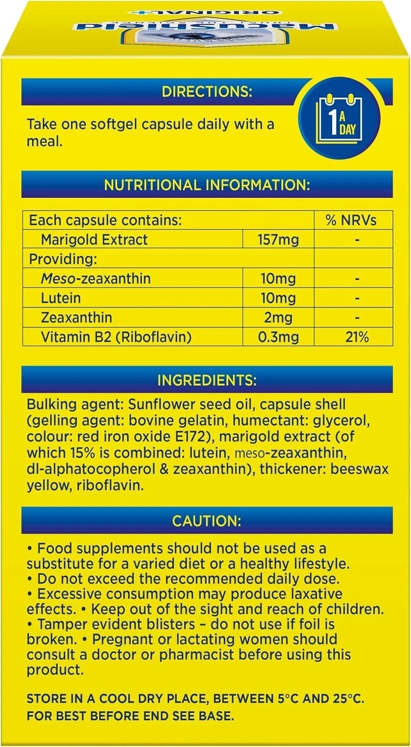 Macushield Original+ Eye Supplement 90 Capsules Supports Vision Health