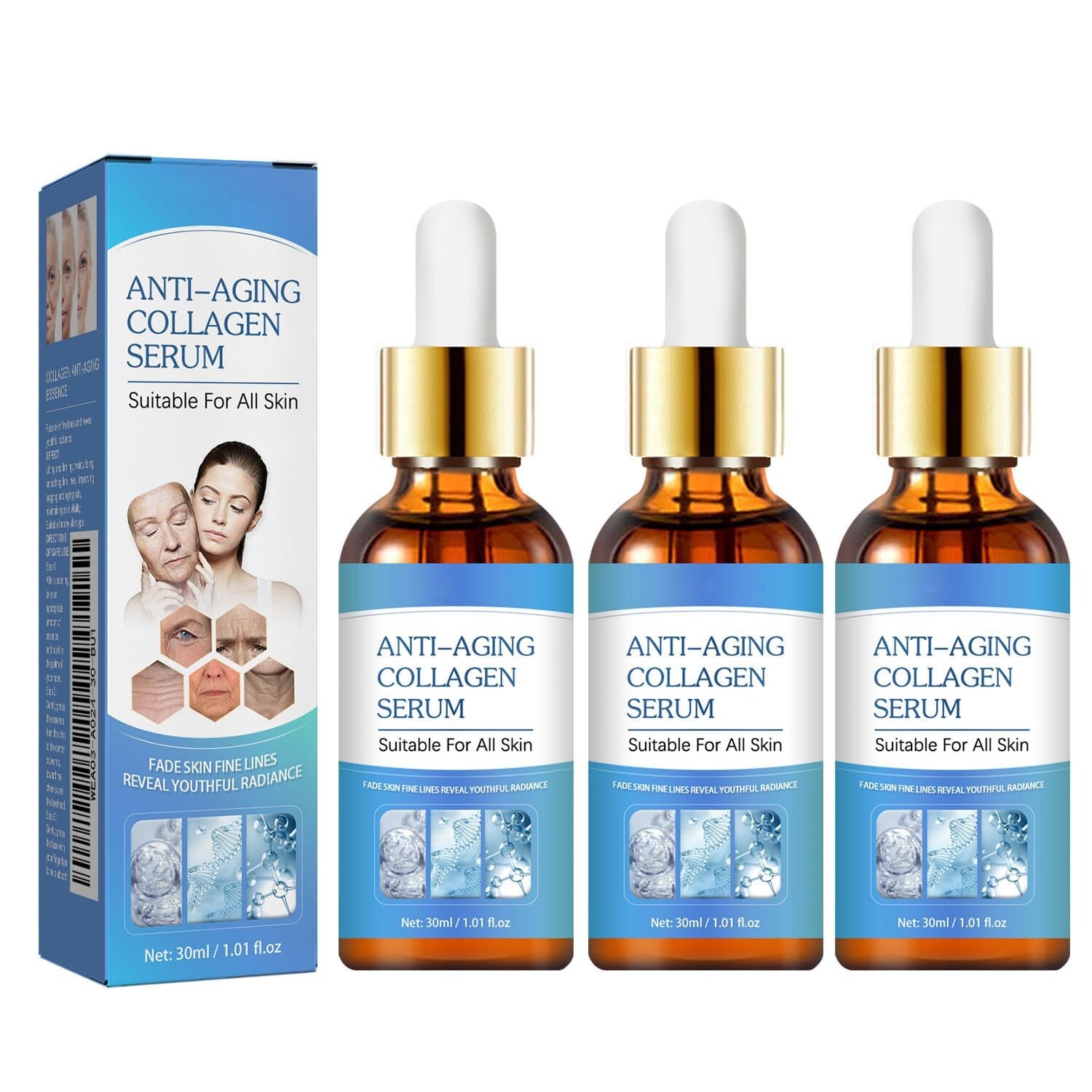 3pcs Face Serum: Stock Solution Facial Serum – in a Bottle, Instant Face Lift &
