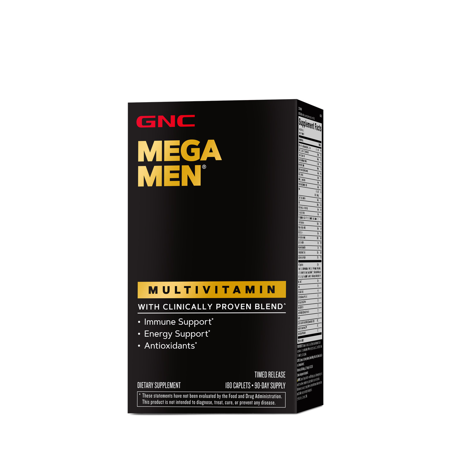 NEW GNC Mega Men Multivitamin 180 Caplets Free Shipping Expiry 07/26