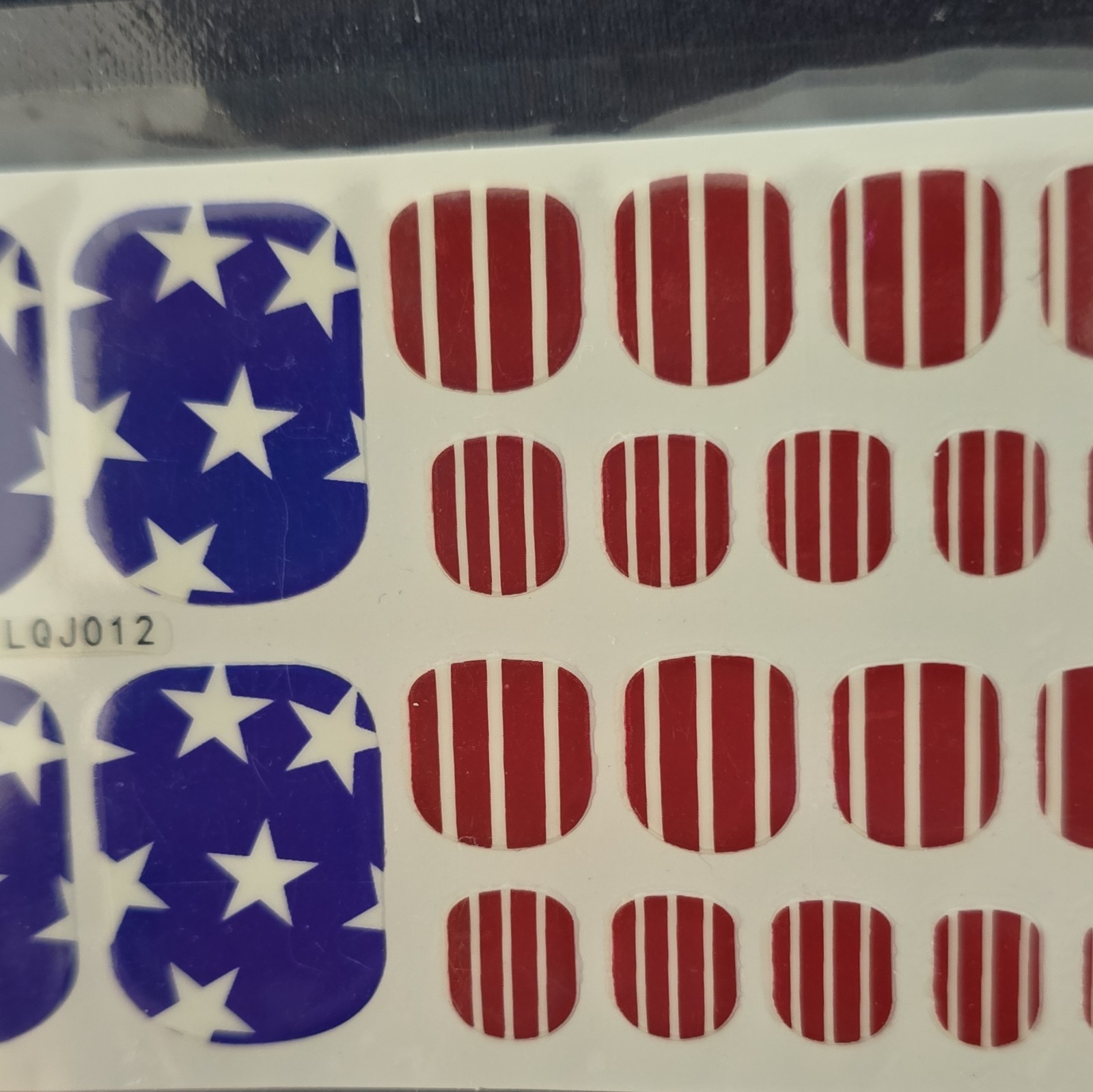 Pedicure – Stars & Stripes Nail Art Sticker Decals Red White Blue Self-Adhesive