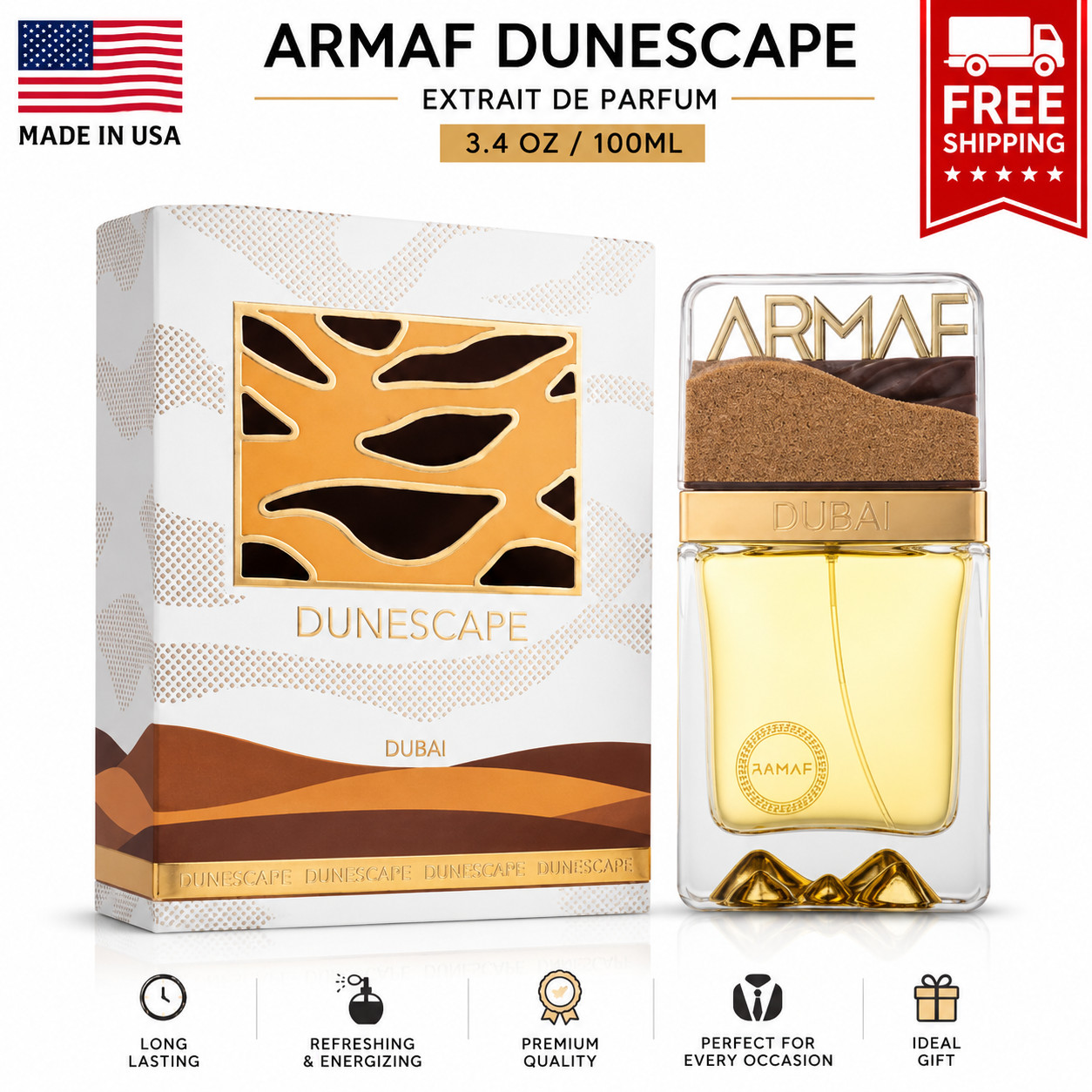 Armaf Dunescape Extrait De Parfum 3.4 Oz 100ml Fresh Woody Fragrance Men