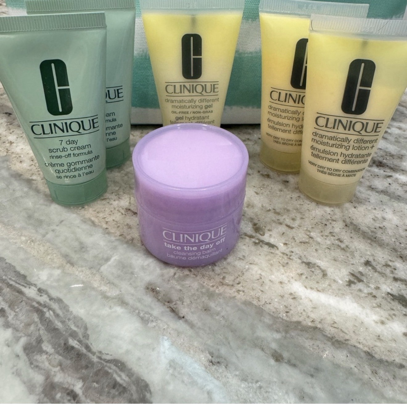 Clinique Face Skincare Set: 7 Day Scrub, Take The Day Off Balm, Moisturizer