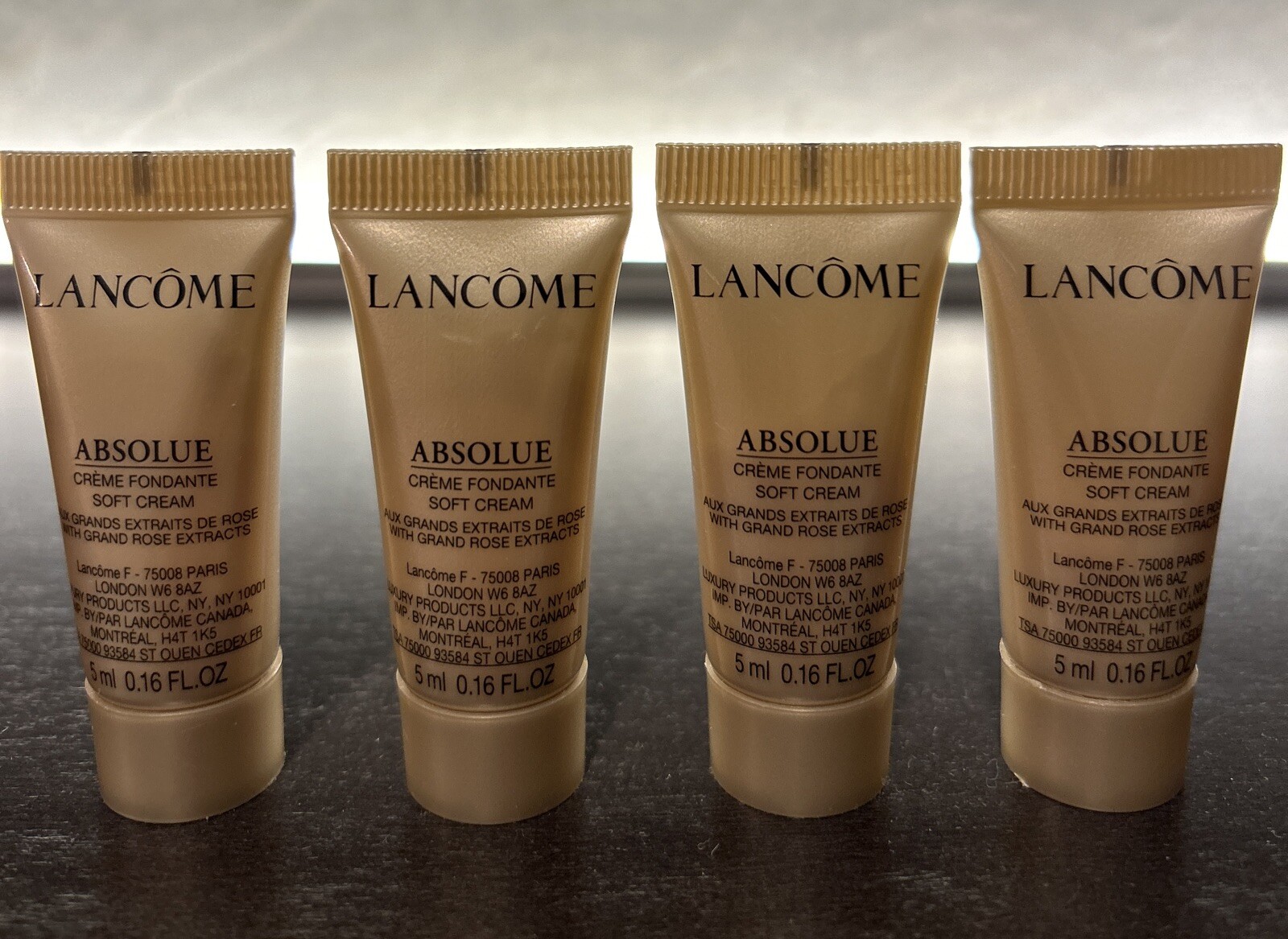 4x Lancome ABSOLUE Absolute Soft Cream with Grand Rose Extracts 5 ml/0.16 fl oz