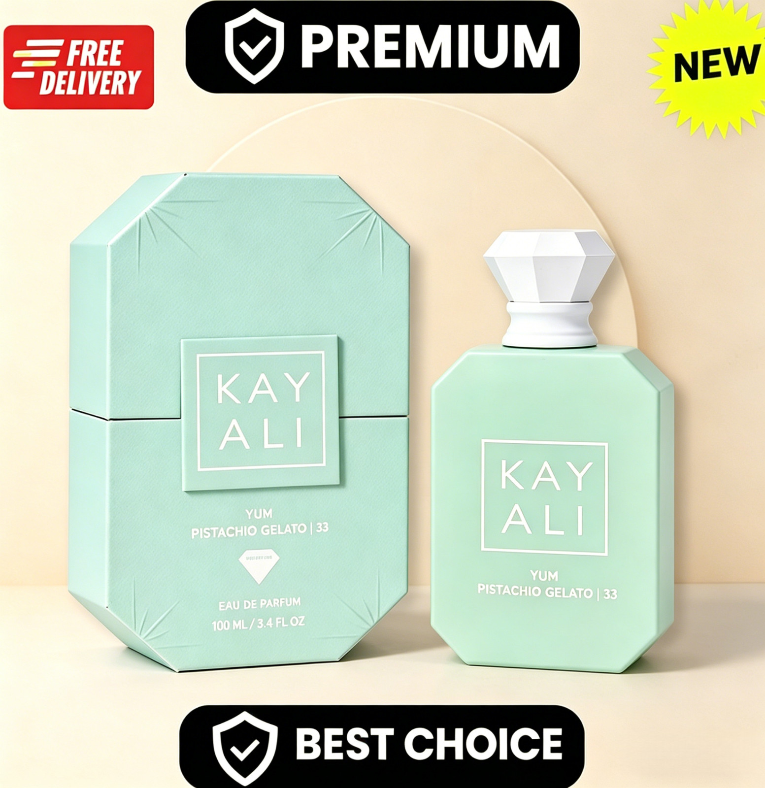 KAYALI YUM PISTACHIO GELATO | 33 Eau De Women Parfum 100ml/3.4 fl oz New In Box