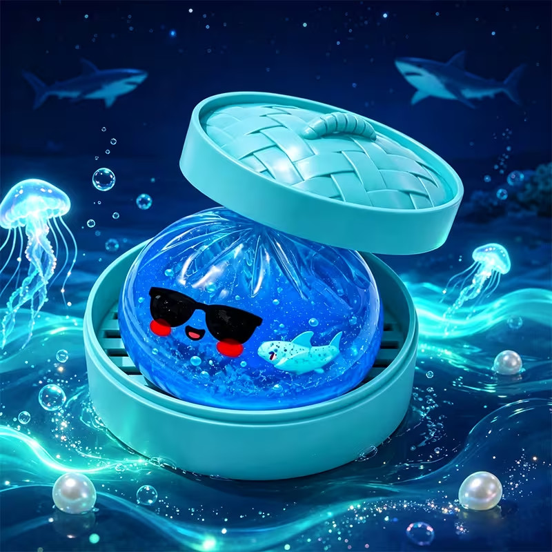 Ocean Shark Baozi Squishy Toy Slow Rising Stress Relief Sensory Fidget