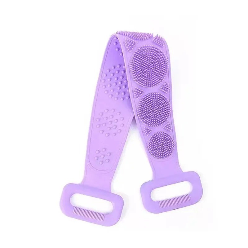 Silicone Body Back Scrubber Double Side Bathing Brush For Skin Deep Cleaning