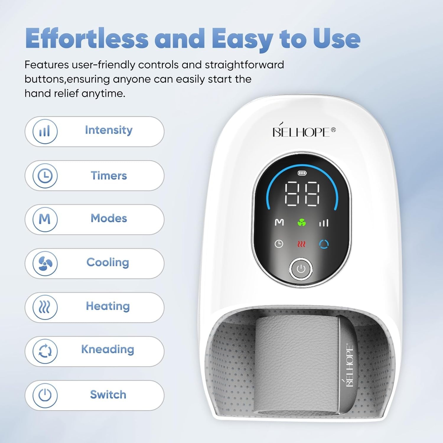 Cordless Hand Massager Pro 9 Modes w/Hot + Cold Therapy SEALED
