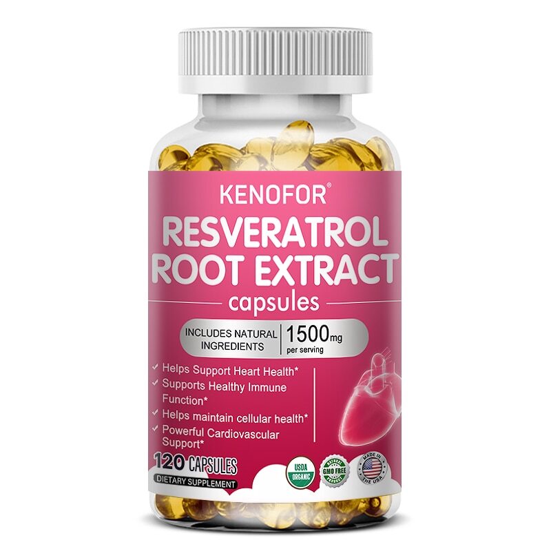 Resveratrol 1500mg Grape Seed 50MG Extract Providing Heart Energy Heart Health