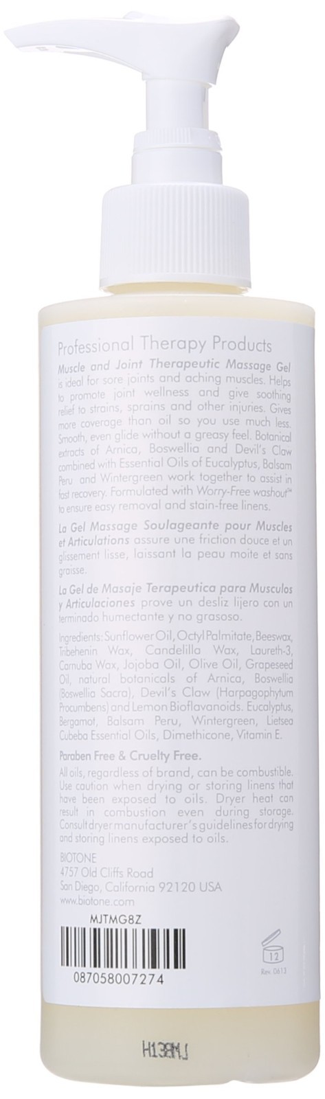 Therapeutic Massage Gel for Muscle & Joint Relief, 8 oz – Pain Relief Formula