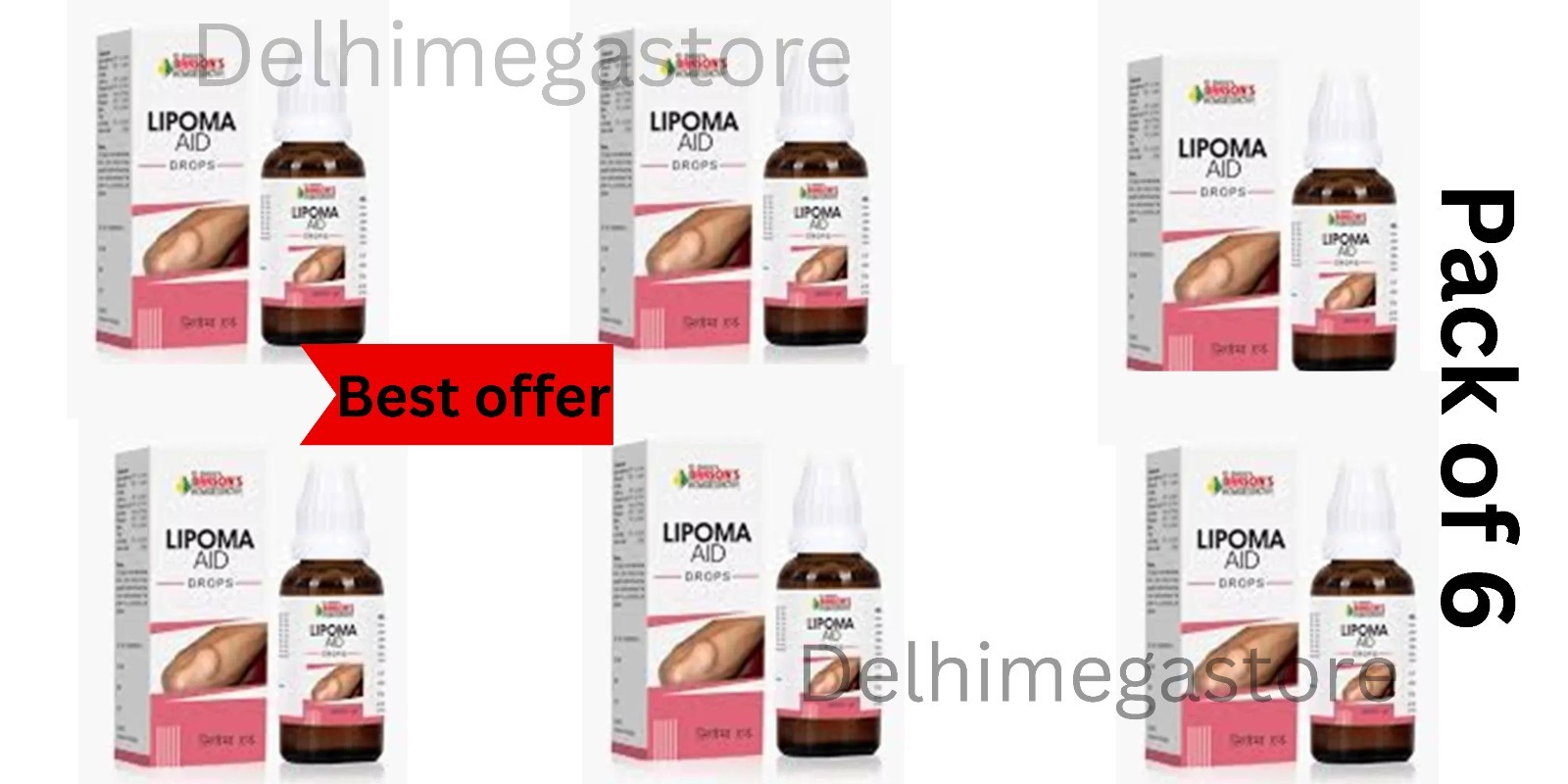 Bakson’s Homeopathic Lipoma Aid Drops 30ml Pack of 6 Homeopathic Drop & Remedy