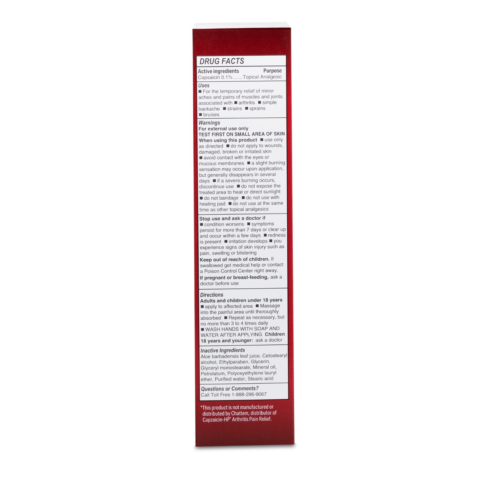 Globe Capsaicin 0.1% High Potency Pain Relief Cream 2 oz (3 Pack)