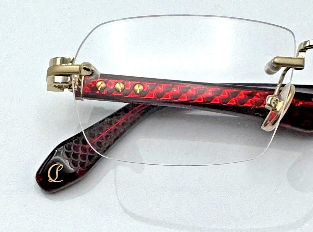 Christian Louboutin Eyeglass Frames LB5021 032 Gold Rectangle Rimless 56-16-145