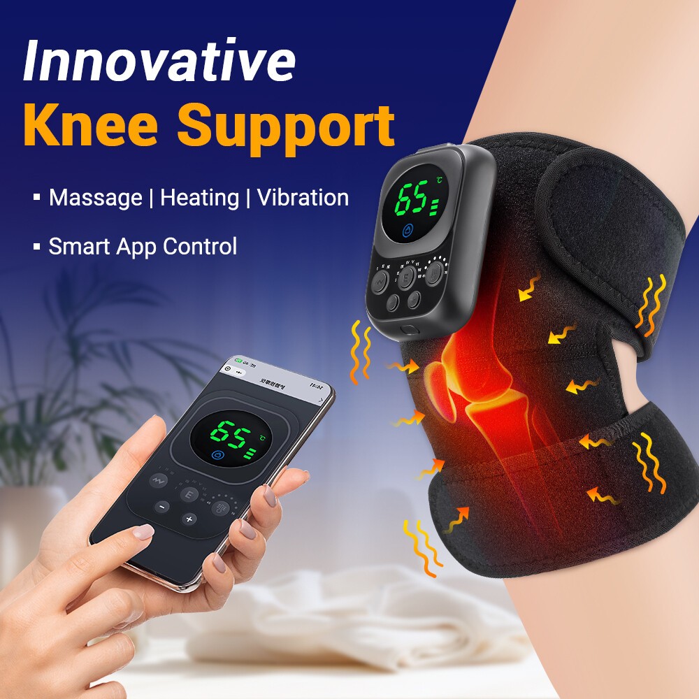 Electric Heating Knee Pad Warm Brace Vibration Heated Massager Joint Pain Relief