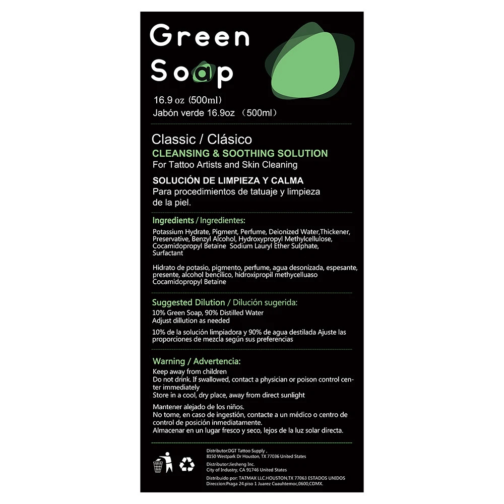 Ultra Concentrated Tattoo Green Soap Cleaning Kit with 150ml Foaming Bottle