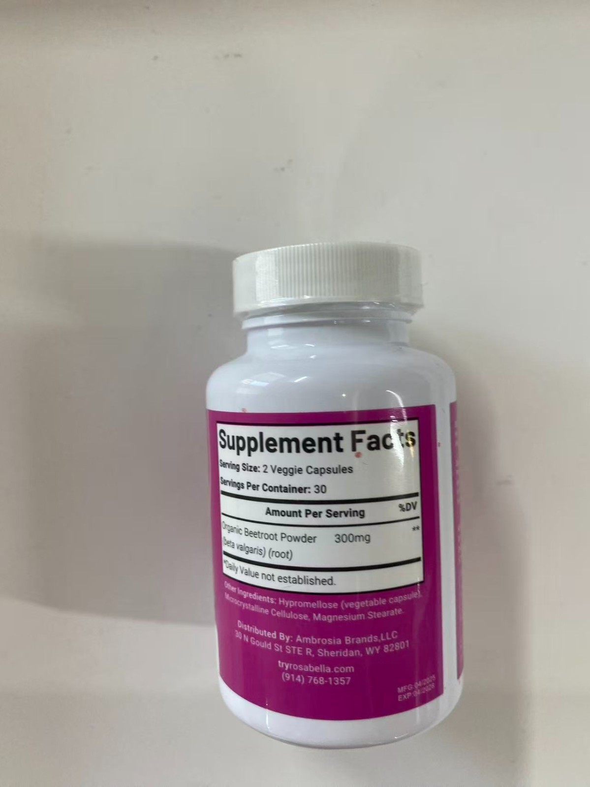 3X Rosabella Organic Beet Root 60 Capsules Natural Energy Boost Blood Pressure